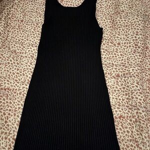 LNA Black Ribbed Mini Dress